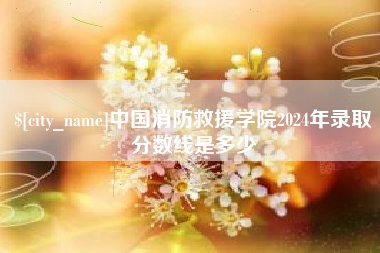 四平中国消防救援学院2024年录取分数线是多少