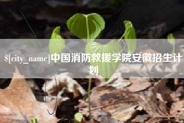 四平中国消防救援学院安徽招生计划