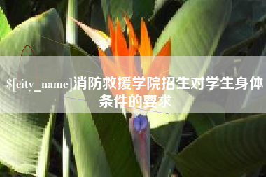 四平消防救援学院招生对学生身体条件的要求