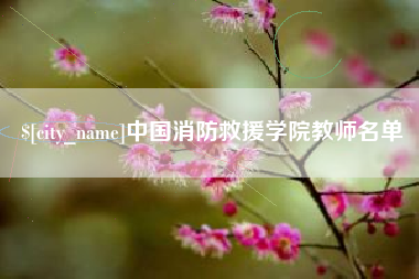四平中国消防救援学院教师名单