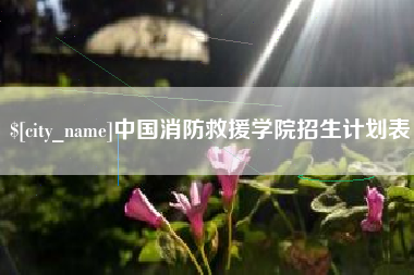 四平中国消防救援学院招生计划表